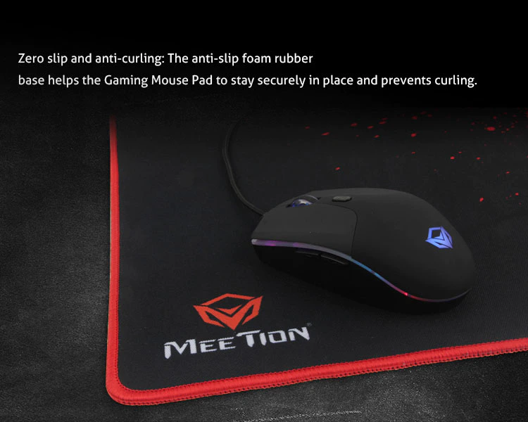 Zero slip and anti-curling: The anti-slip foam rubberbase helps the Gaming Mouse Pad to stay securely in place and prevents curling.