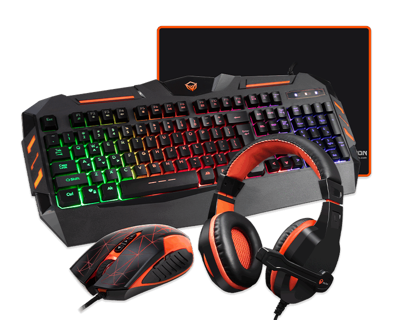 Backlit Gaming Combo Kits 4 in 1 Gaming Keyboard Mouse and Headset Bundle with Mouse Pad</br> C500