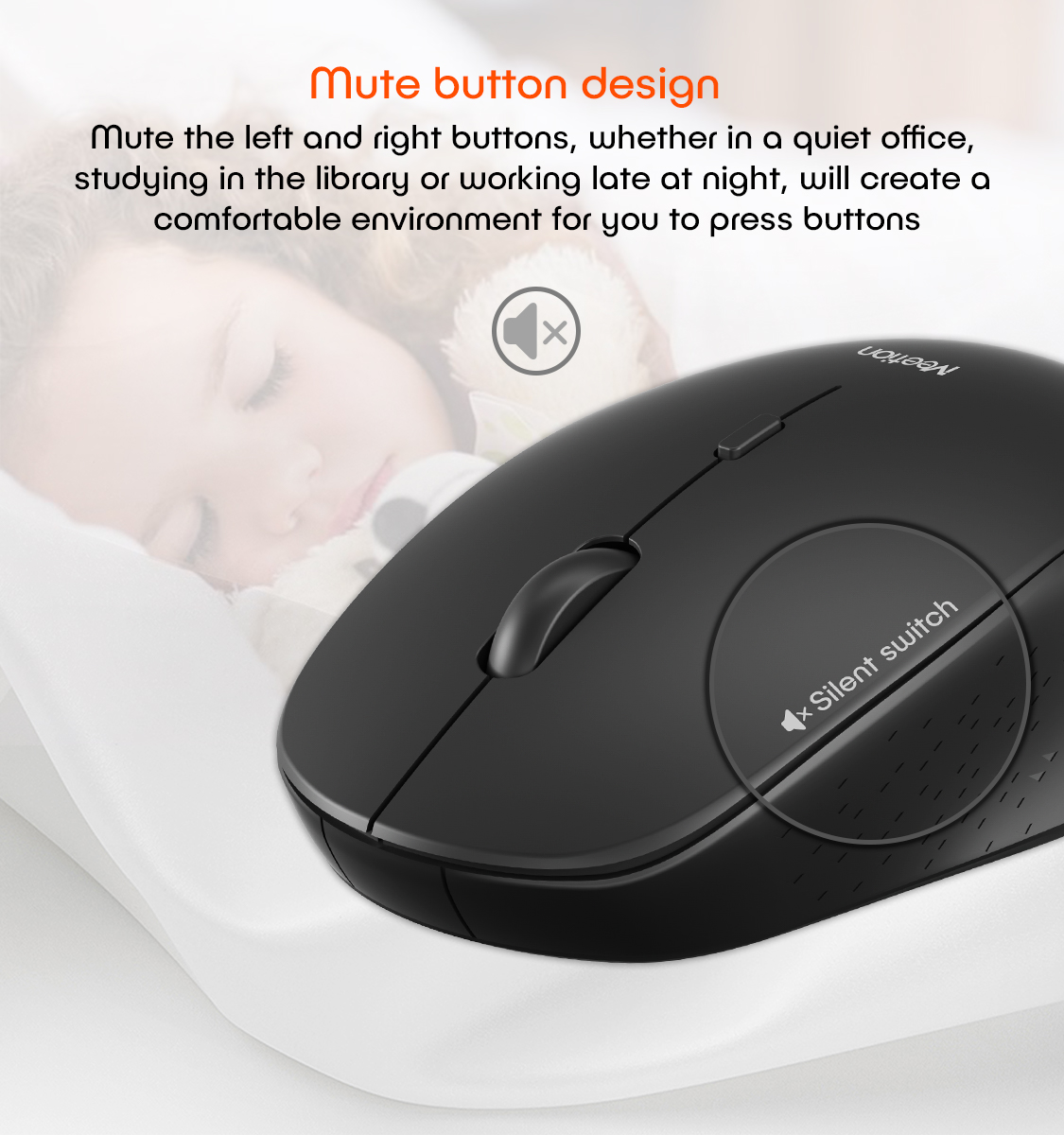Meetion R570 Silent 2.4ghz Wireless Ergonomic Mouse