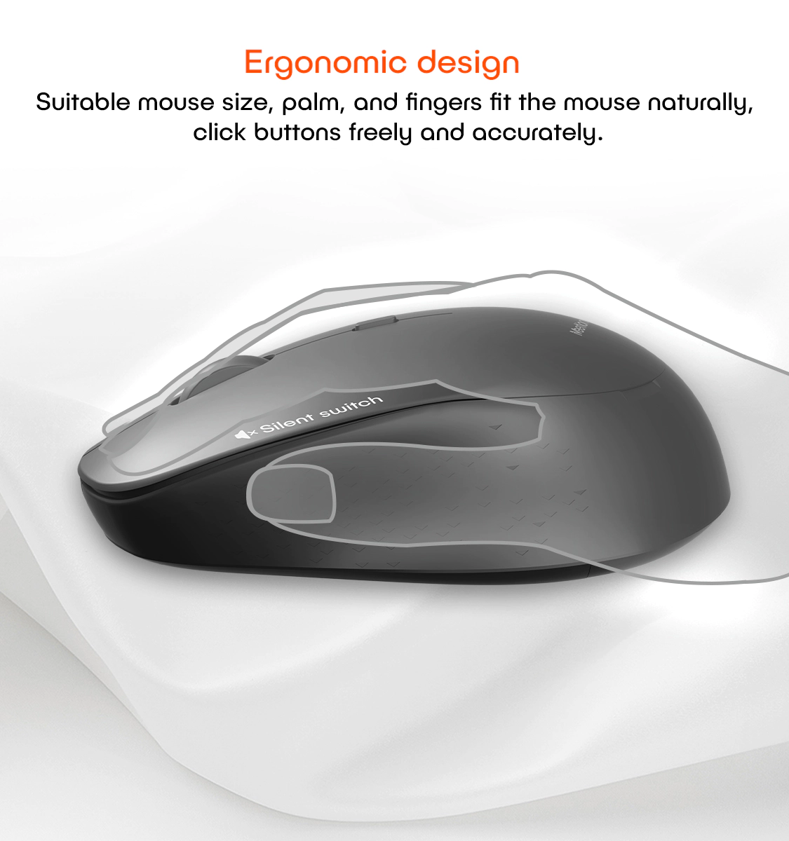 Meetion R570 Silent 2.4ghz Wireless Ergonomic Mouse