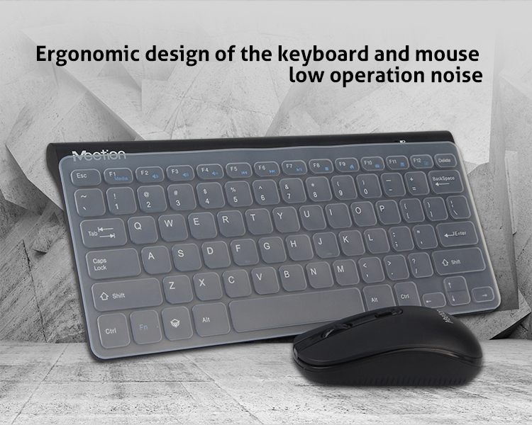 Meetion Mini4000 Slim- Ensemble Mini clavier et souris sans fil - Windows /  MAC - BLANC